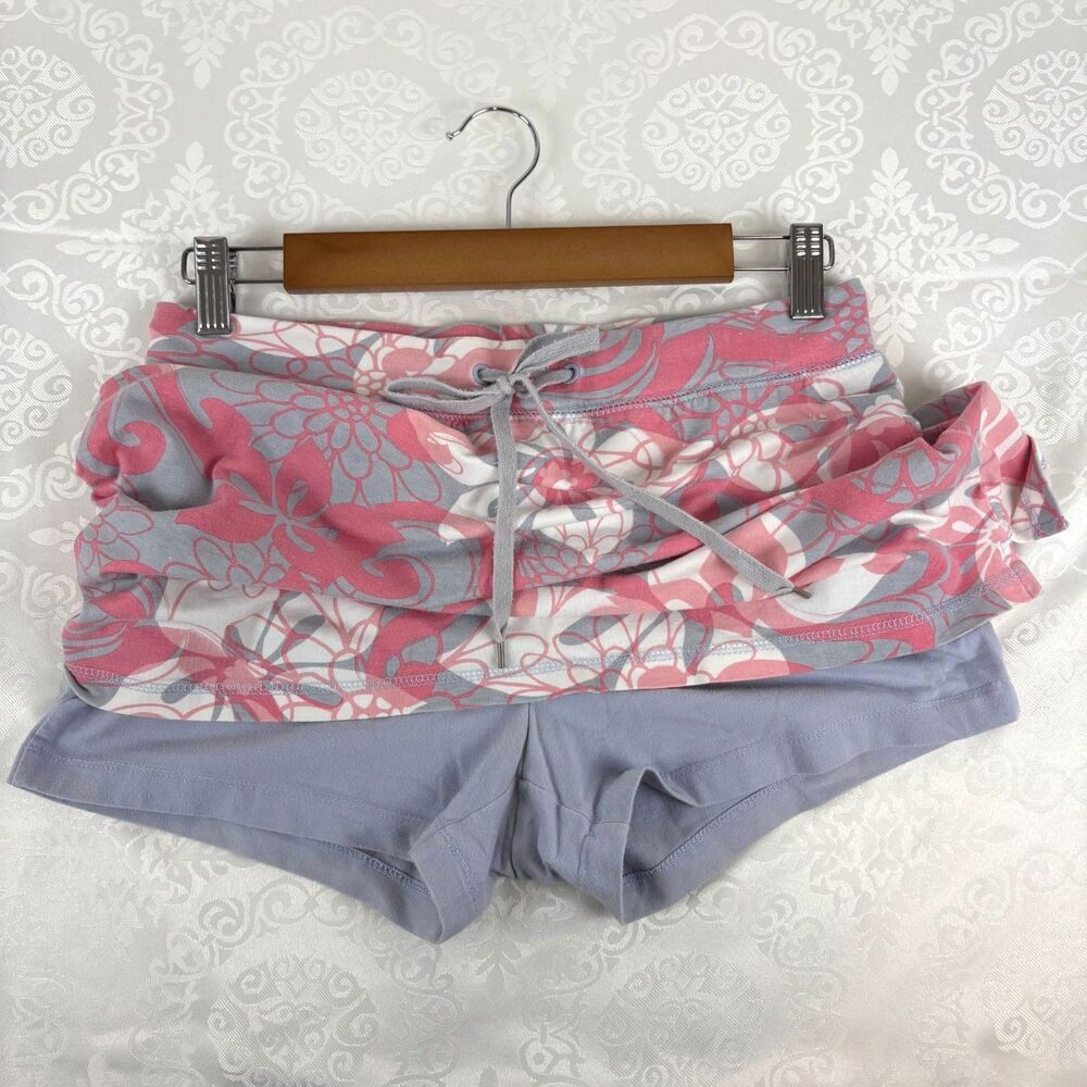 Mini Skort Floral Cotton Stretch Vintage Y2K Workout Gym Vacation Beach Girly PM